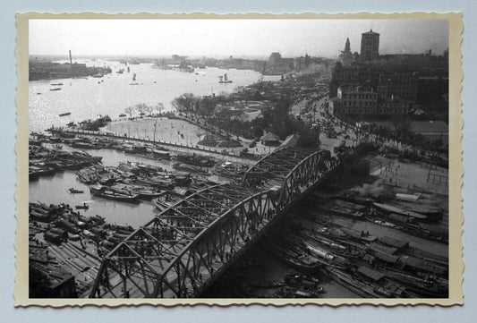 THE BUND BRITISH CONTROL BRIDGE  B&W Vintage China Shanghai Photo 中国上海老照片 #102