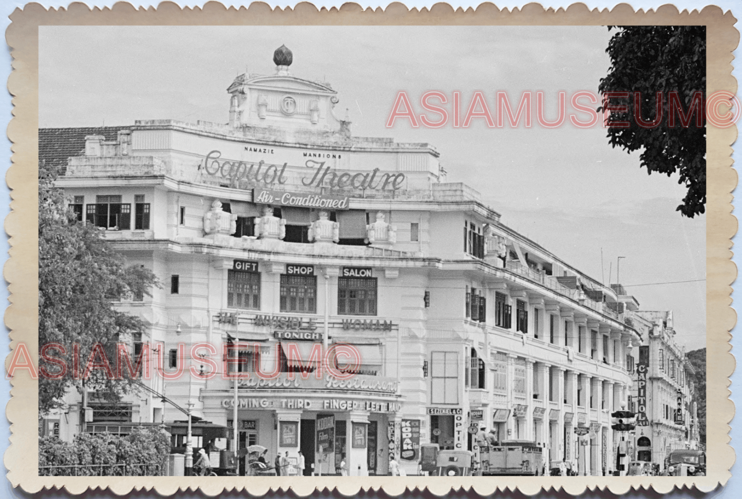 WW2 Street Scene Capital Theater British Colonial Shop Old Singapore Photo 17603