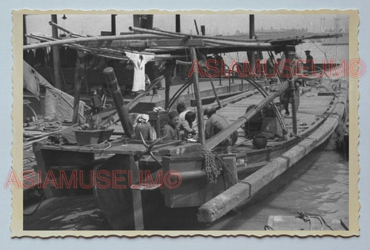 1940s SHIP LABOR CARGO PIER HARBOR Vintage China Shanghai Photo #3274 中国上海老照片