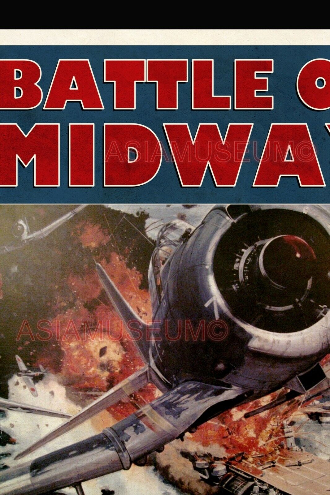 1944 WW2 USA JAPAN PACIFIC WAR BATTLE MIDWAY AIRCRAFT WARSHIP PROPAGANDA POSTER