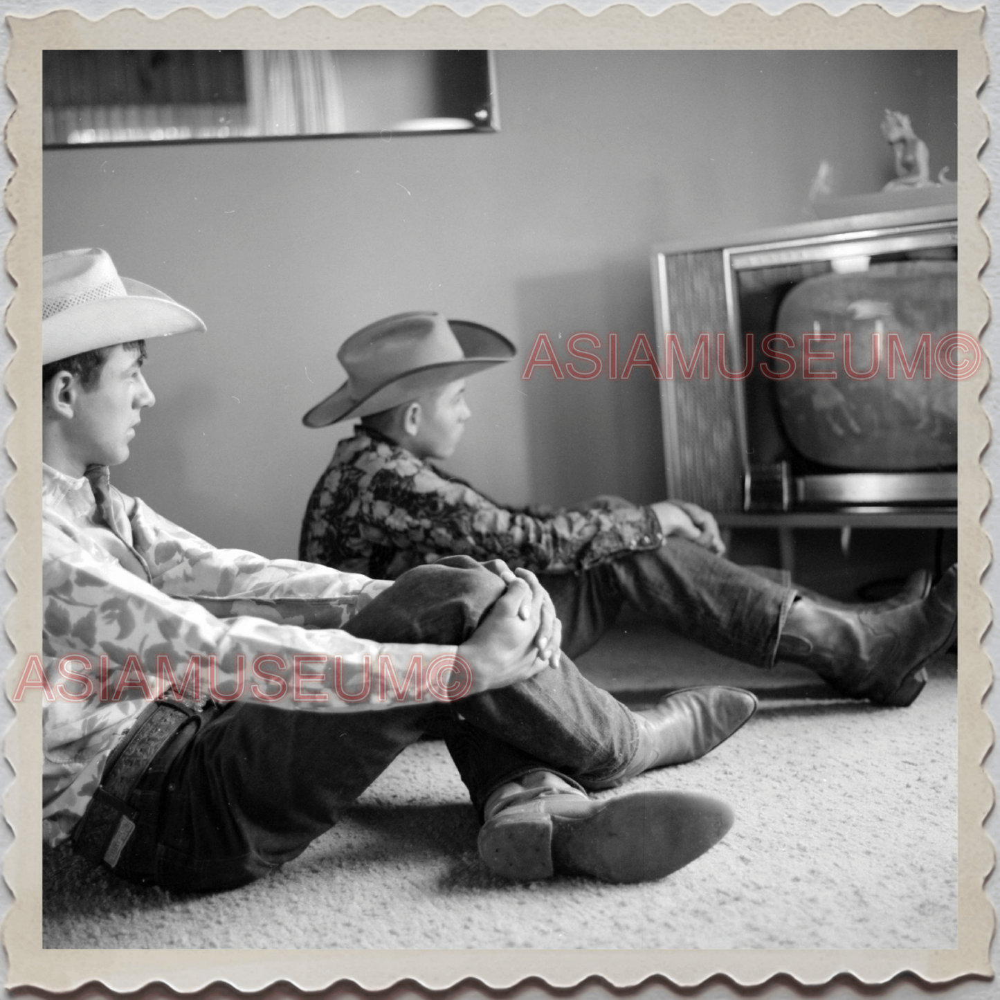 40s AUGUSTA KRONE RANCH COWBOY TELEVISION TV VINTAGE OLD USA AMERICA Photo S8711