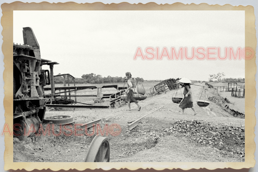 40s WW2 Vietnam FRENCH MILITARY RAILWAY TRACK ARMY CAMP WAR Vintage Photo 28498