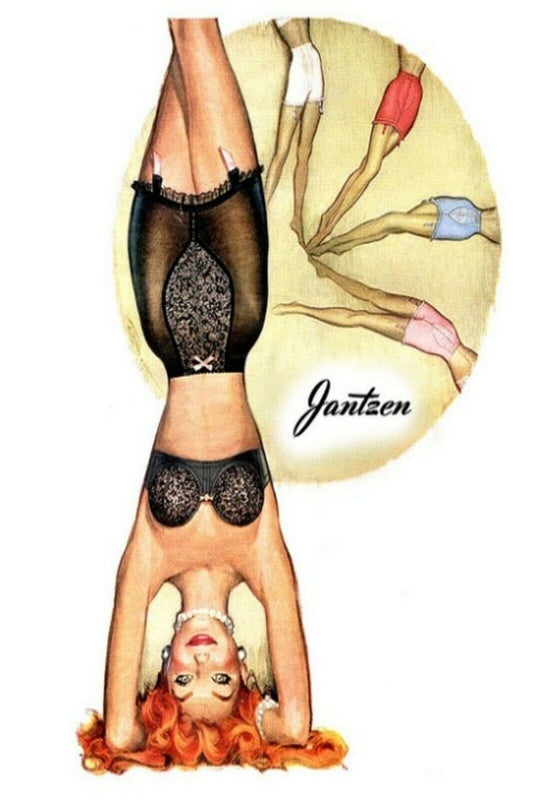 1950s JANTZEN PANTIES WOMEN SEXY LADY SEMI NUDE UNDERWEAR  Vintage Postcard #131