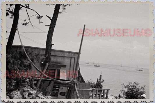 WW2 JAPAN KOBE SEA PORT BOAT SHIP SAIL WATERFRONT PIER BEACH Vintage Photo 18822