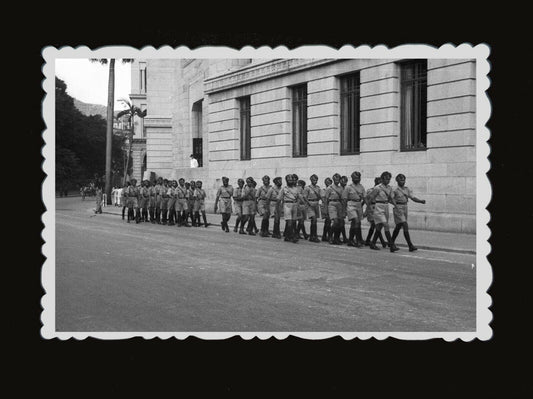 50s British India Army Soldier Building Street Bank Vintage Hong Kong Photo #648