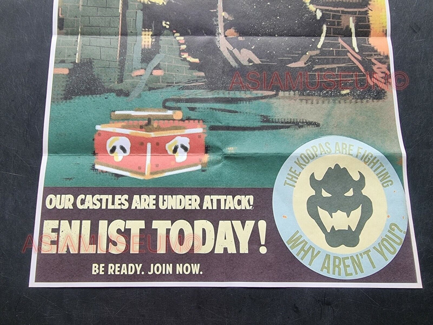 1944 WW2 USA AMERICA CASTLE BOMBING ENLIST ARMY SOLDIER WAR ii PROPAGANDA POSTER