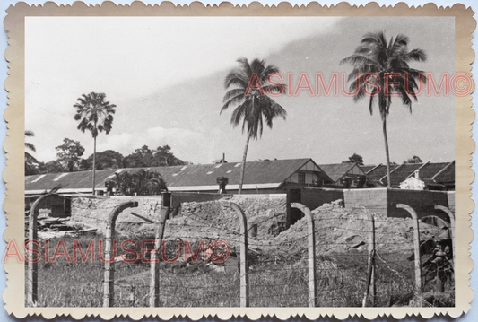 WW2 BRITISH OPIUM PLANT FACTORY HUT VILLAGE TREE VINTAGE SINGAPORE PHOTO 30422