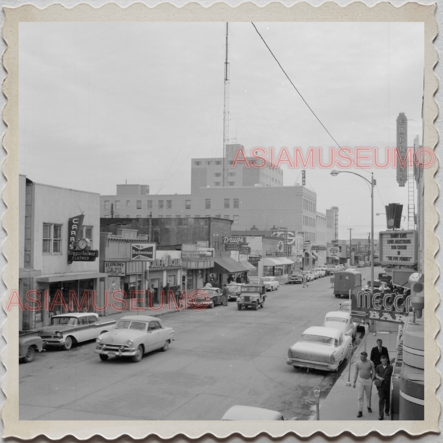 50s FAIRBANKS NORTH STAR BOROUGH ALASKA STREET SCENE CAR VINTAGE USA Photo 10795