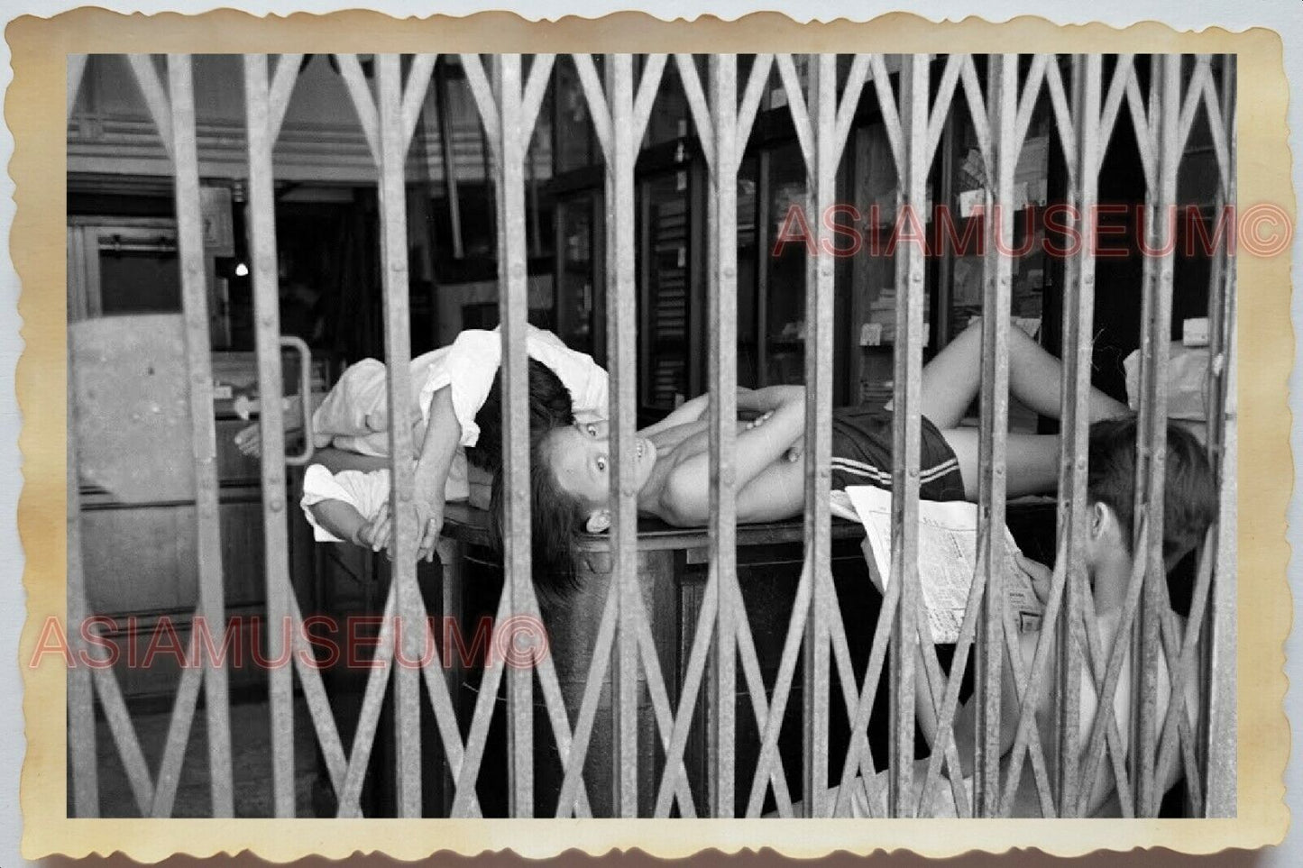 50s Vietnam SAIGON HO CHI MINH TOPLESS YOUNG MAN SLEEPING Vintage Photo #1671