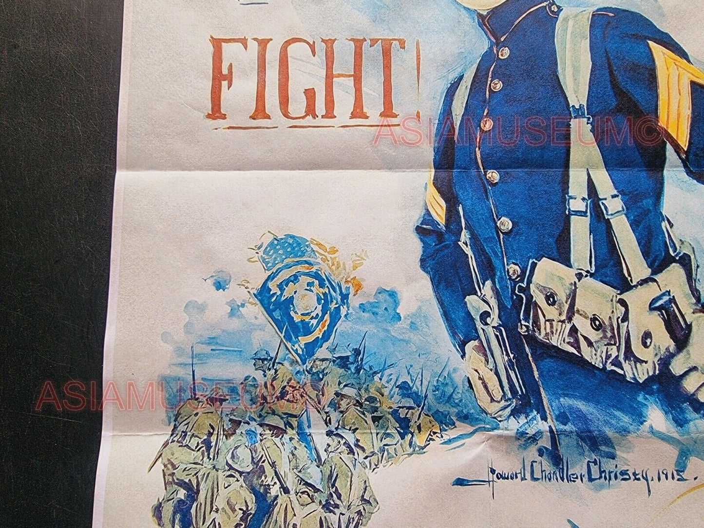 1942 WW2 USA AMERICA WOMEN LADY ENLIST MARINES CORPS FIGHT WAR PROPAGANDA POSTER