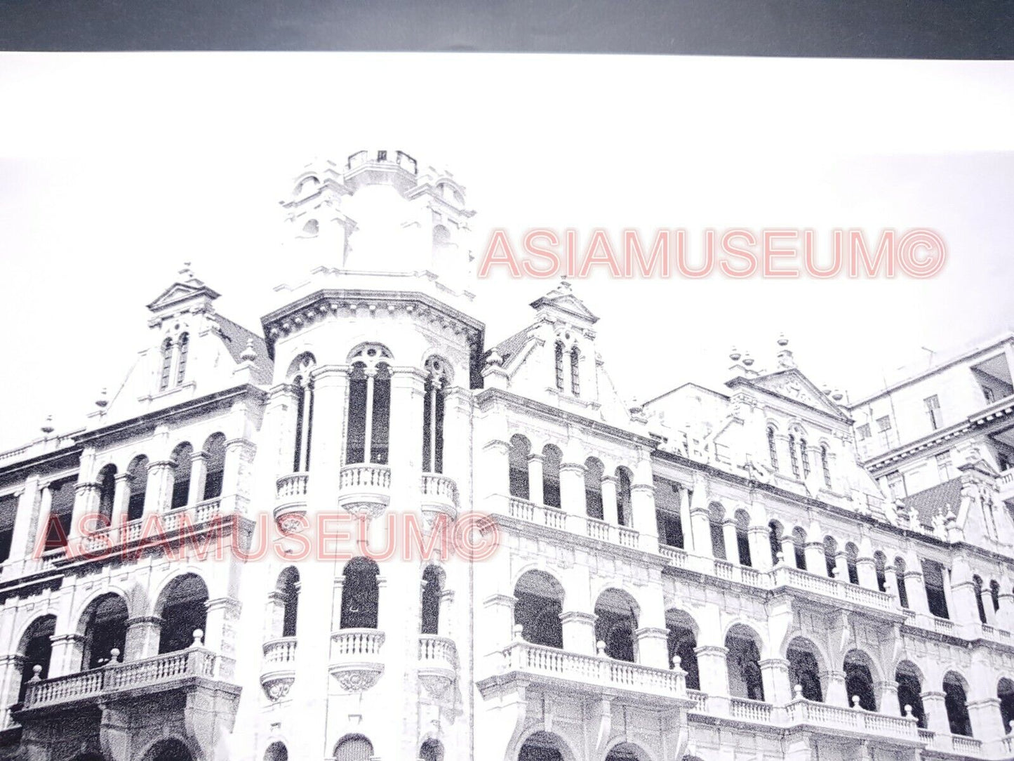 WW2 POST OFFICE Hong Kong British Building Street Scene Road Vintage Photo 香港老照片