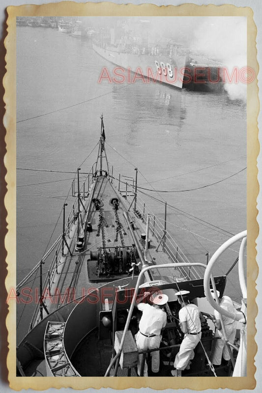 50s Vietnam SAIGON WARSHIP BOAT ARMY PATROL GUARD SAILOR OLD Vintage Photo 930