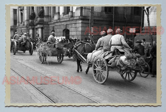 1940s SOLDIER ARMY MILITARY DONKEY Vintage China Shanghai Photo #3298 中国上海老照片