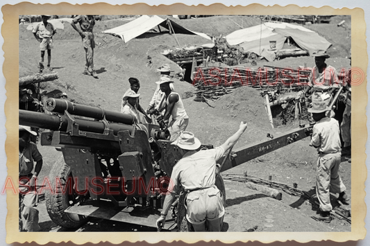 40s WW2 Vietnam FRENCH WAR ARTILLERY ANTI AIRCRAFT GUN OLD Vintage Photo 52364