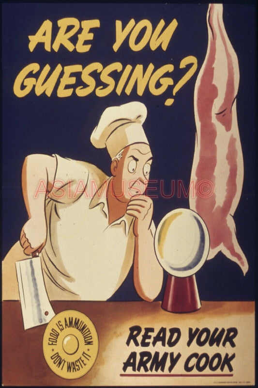 1940 WW2 USA UNITED STATES FOOD IS AMMUNITION BUTCHER WAR PROPAGANDA Postcard