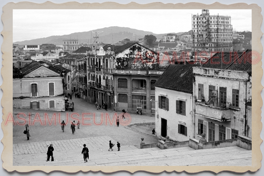 40's Macau Church Ruins St Paul's Street Scene Old Vintage Photo 澳门旧照片 #28843