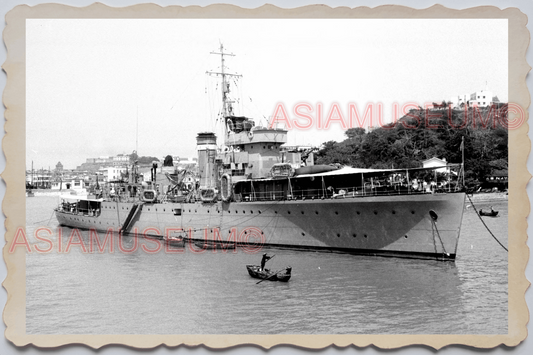 40's MACAU MACAO PORTUGUESE COLONY WARSHIP Port Old Vintage Photo 澳门旧照片 #26473