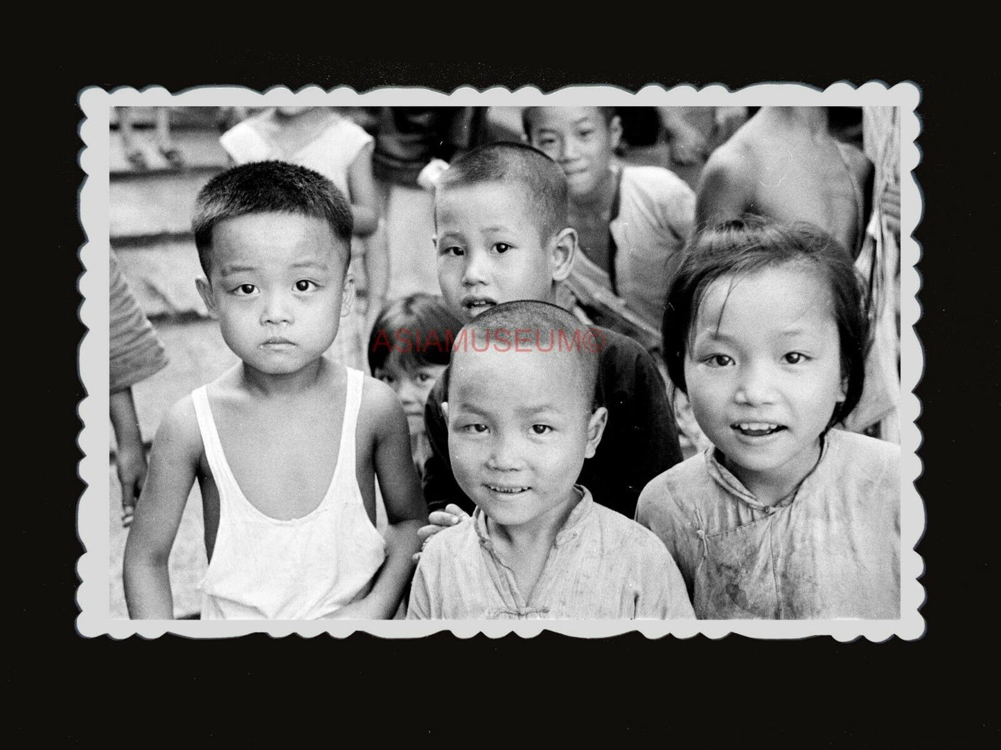 50s Children Playing Boy Girl Central Street Steps Vintage Hong Kong Photo #637