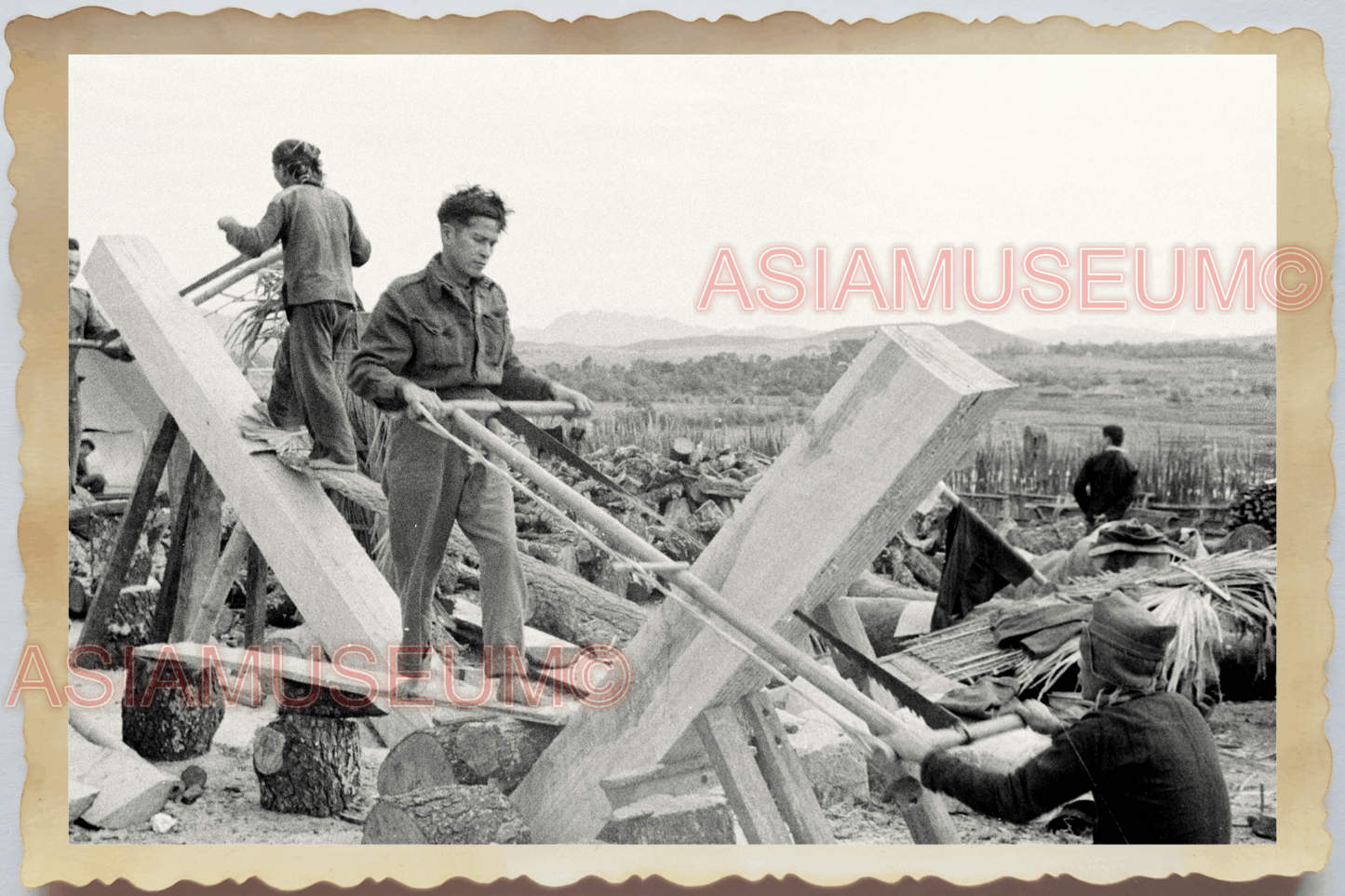 40s WW2 Vietnam VIETNAMESE CAO DAI ARMY ANTI COMMUNIST SOUTH Vintage Photo 27619