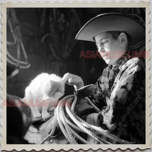 40s AUGUSTA KRONE RANCH COWBOY CAT BARN HAT VINTAGE OLD USA AMERICA Photo S8713