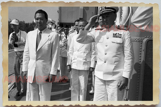 50s Vietnam SHIP SAILOR BAO DAI EMPEROR ARMY NAVY GENERAL B&W Vintage Photo 1540