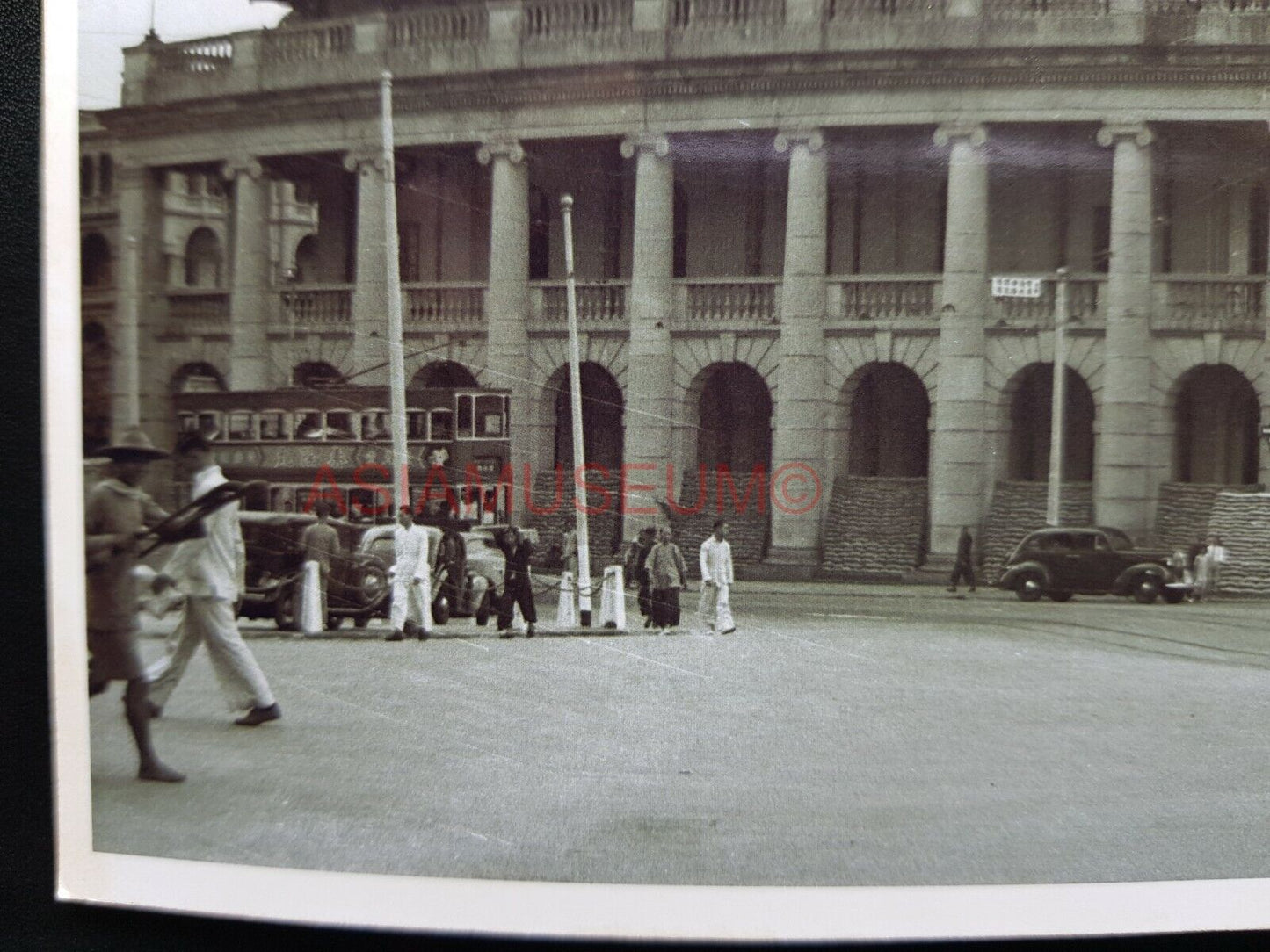 WW2 Supreme Court Des Voeux Road Central Bus Hong Kong Photo Postcard RPPC #1460