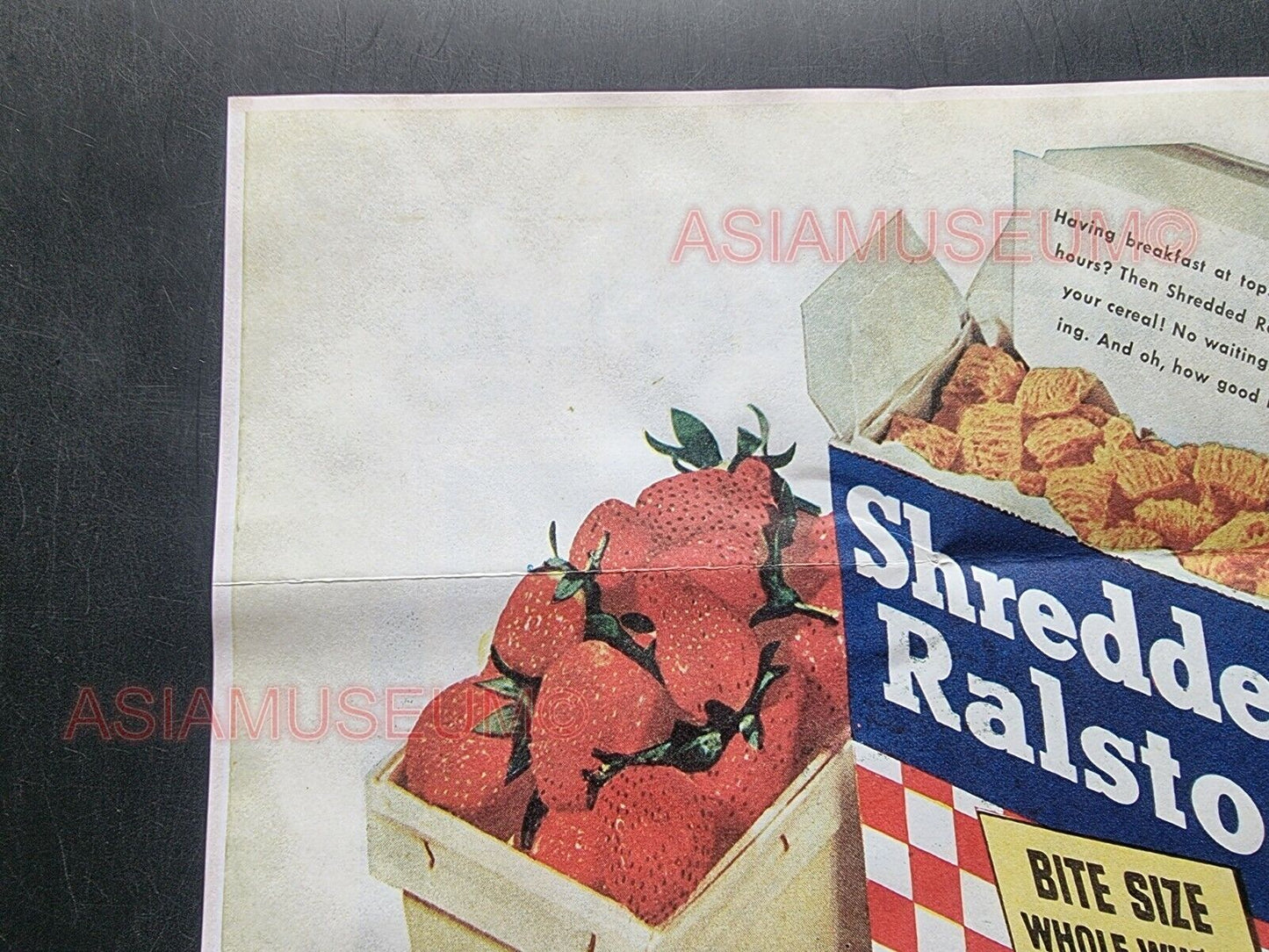 1944 WW2 USA AMERICA FOOD AMMUNITION CEREAL SHREDDED RALSTON PROPAGANDA POSTER