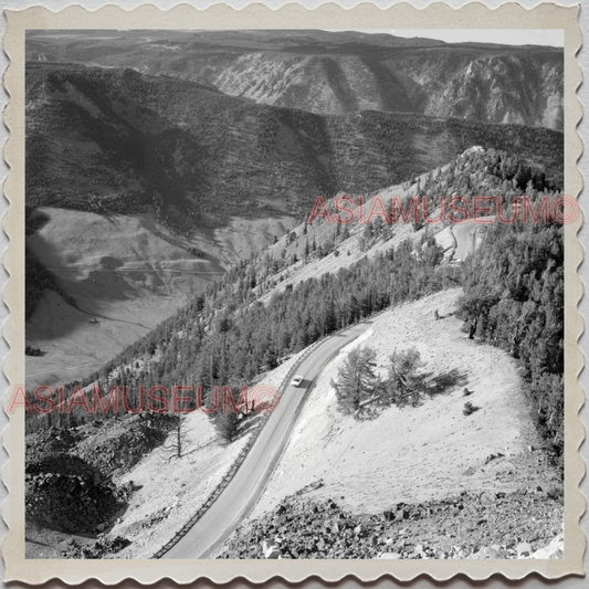 50s YELLOWSTONE NATIONAL PARK WYOMING IMOUNTAIN ROAD PARK VINTAGE USA Photo 9154