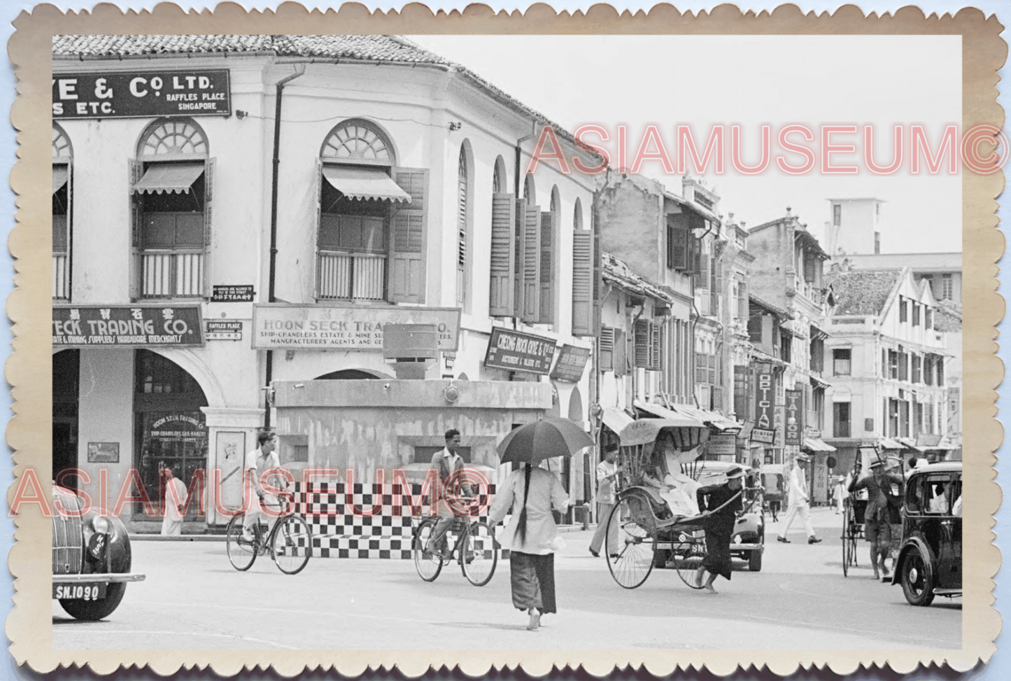 40s Japanese Invasion Pillbox Bunker Street Rickshaw Old Singapore Photo 17607