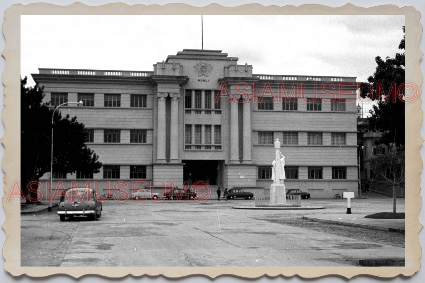 40's MACAU MACAO Court Building Car Street Scene Road Vintage Photo 澳门旧照片 26372