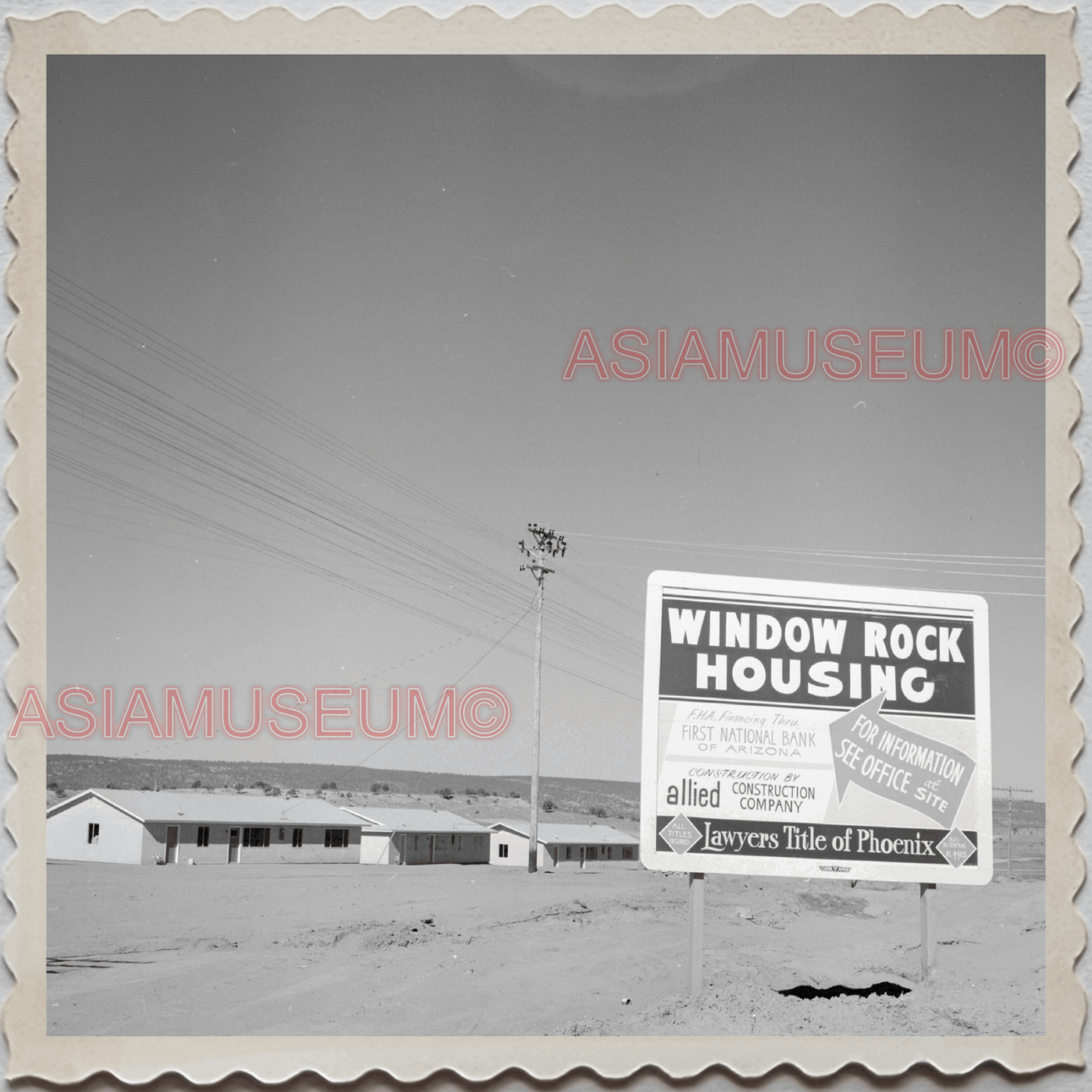 50s WINDOW ROCK NAVAJO NATION APACHE ARIZONA NEW MEXICO SIGN OLD USA Photo 11755