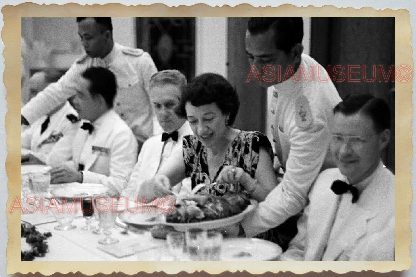 50s Vietnam War French USA Colonial Restaurant Dining Wine Vintage Photo #463