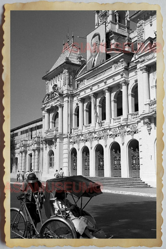 50s Vietnam SAIGON HO CHI MINH CITY HALL TRISHAW WAR BAO DAI Vintage Photo 1025