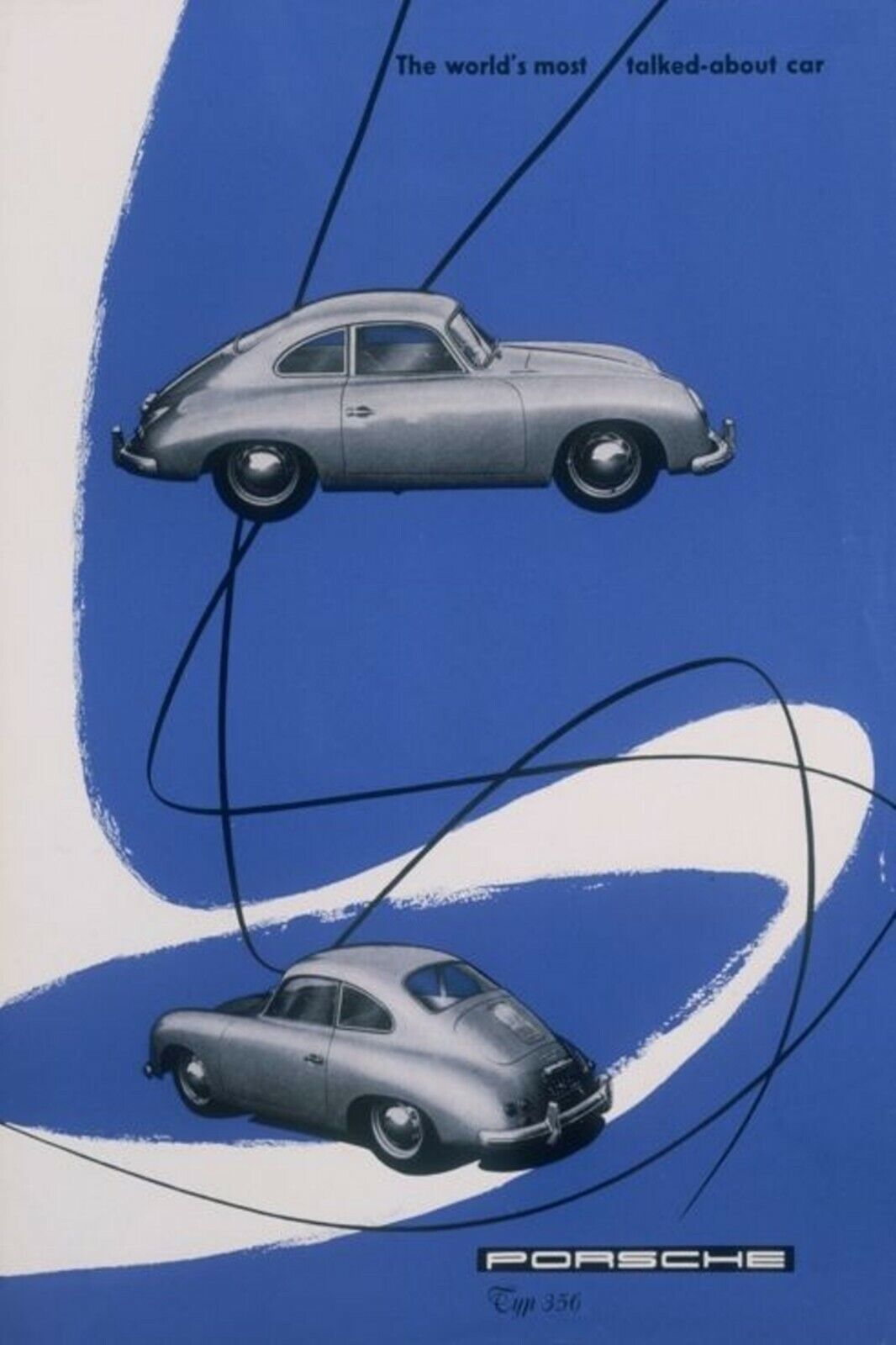 1950s PORSCHE CAR SPORTSCAR 911 CONVERTIBLE RACING TYRE Ads Vintage Postcard #91