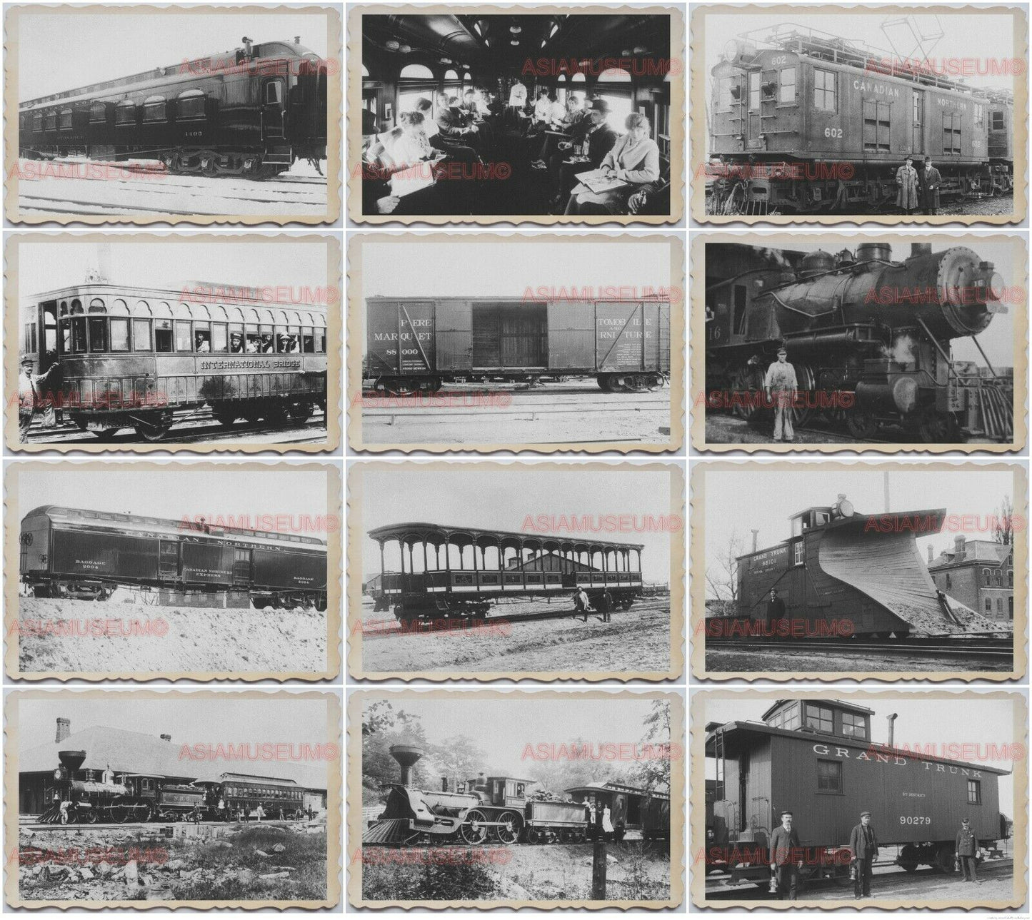 100pcs 1900s USA AMERICA RAILWAYS TRAIN STATION LOCOMOTIVE B&W Vintage Photo