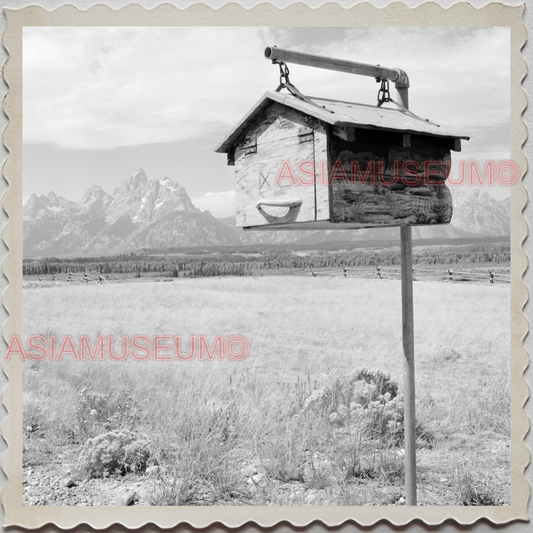 50s GRAND TETON NATIONAL PARK JACKSON WYOMING MAIL BOX VINTAGE USA Photo 12631