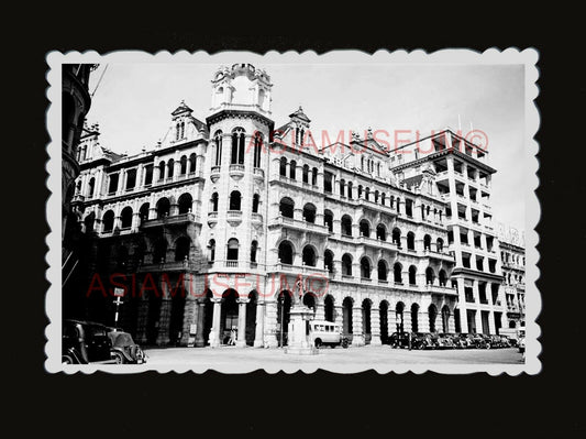 1940s General Post Office Connaught Statue Car Vintage B&W Hong Kong Photo #1664