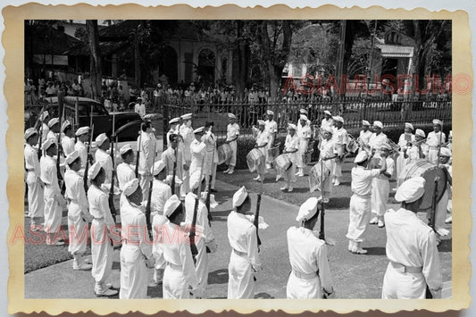 50s Vietnam War Saigon French USA America Army Navy Marching Vintage Photo #987