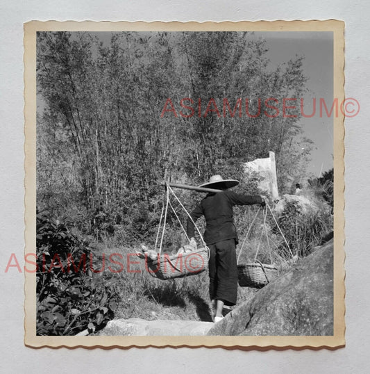 1940s YUEN LONG WOMEN FARMER CARRY VEGETABLE Vintage Hong Kong Photo 29526 香港旧照片