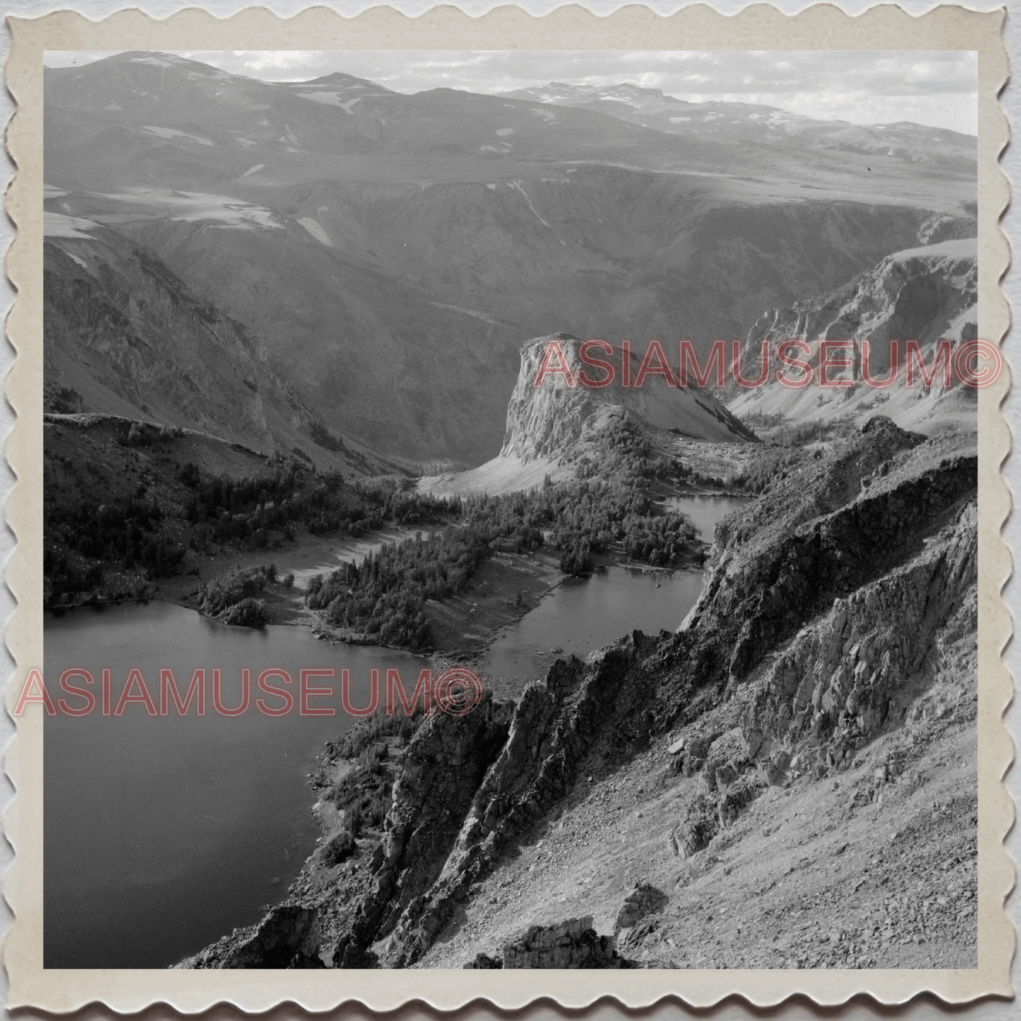 50s YELLOWSTONE NATIONAL PARK WYOMING MOUNTAIN LAKE RIVER OLD USA Photo 9810