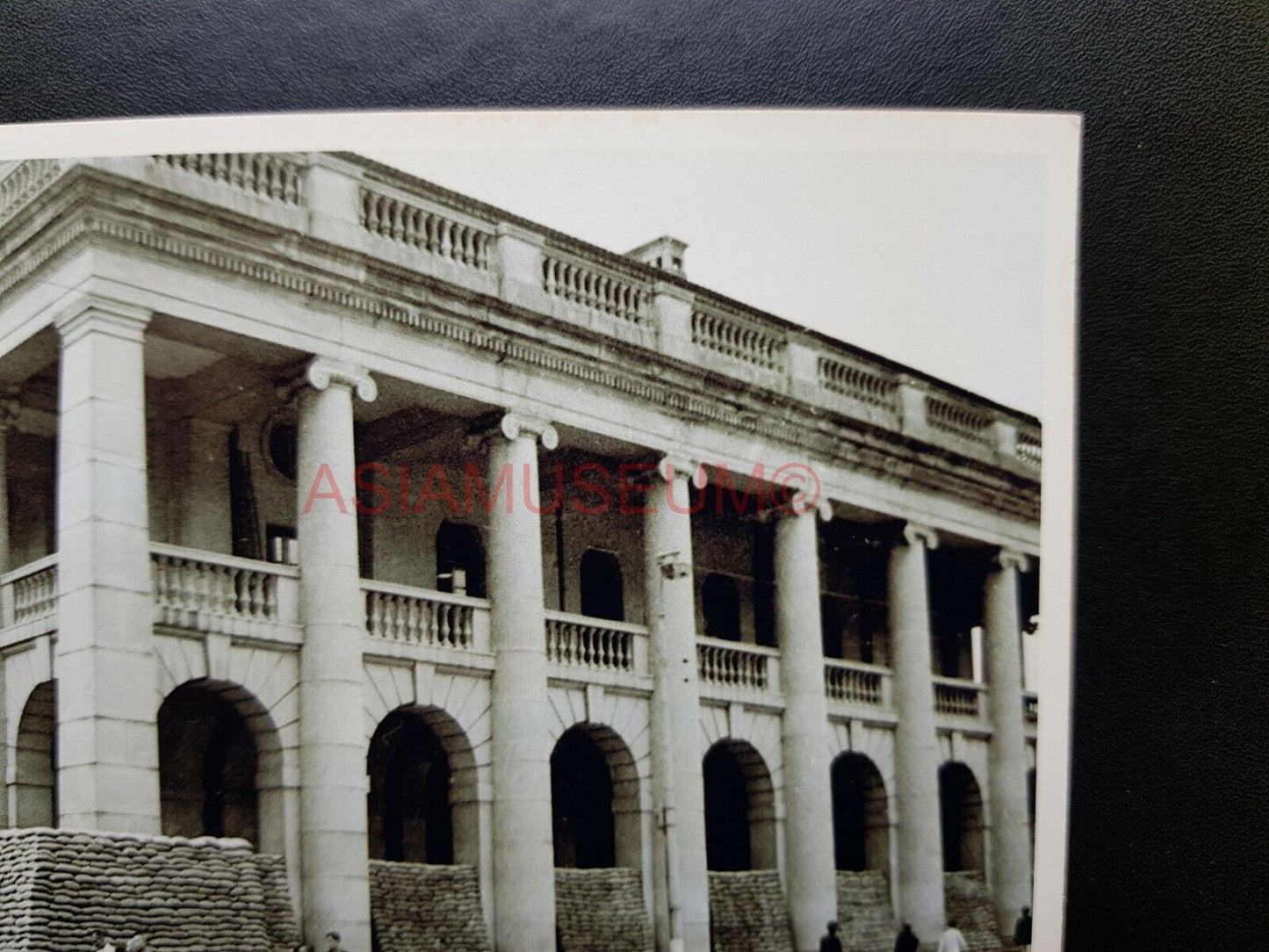 Supreme Court Jackson Road Statue Square Hong Kong Photo B&W Postcard RPPC 507