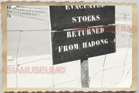 40s WW2 Vietnam HADONG SIGN GASOLINE MOBIL TEXACO BARRACK Vintage Photo 04224