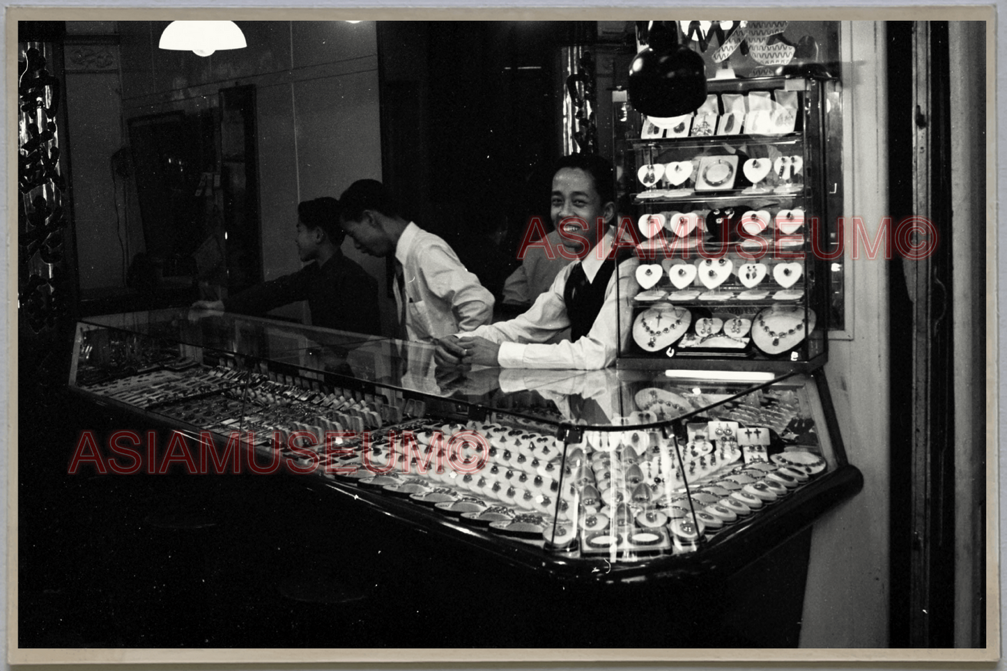 1940's WW2 Man Shop Hong Kong Kowloon Central Vintage Photo Postcard RPPC #76