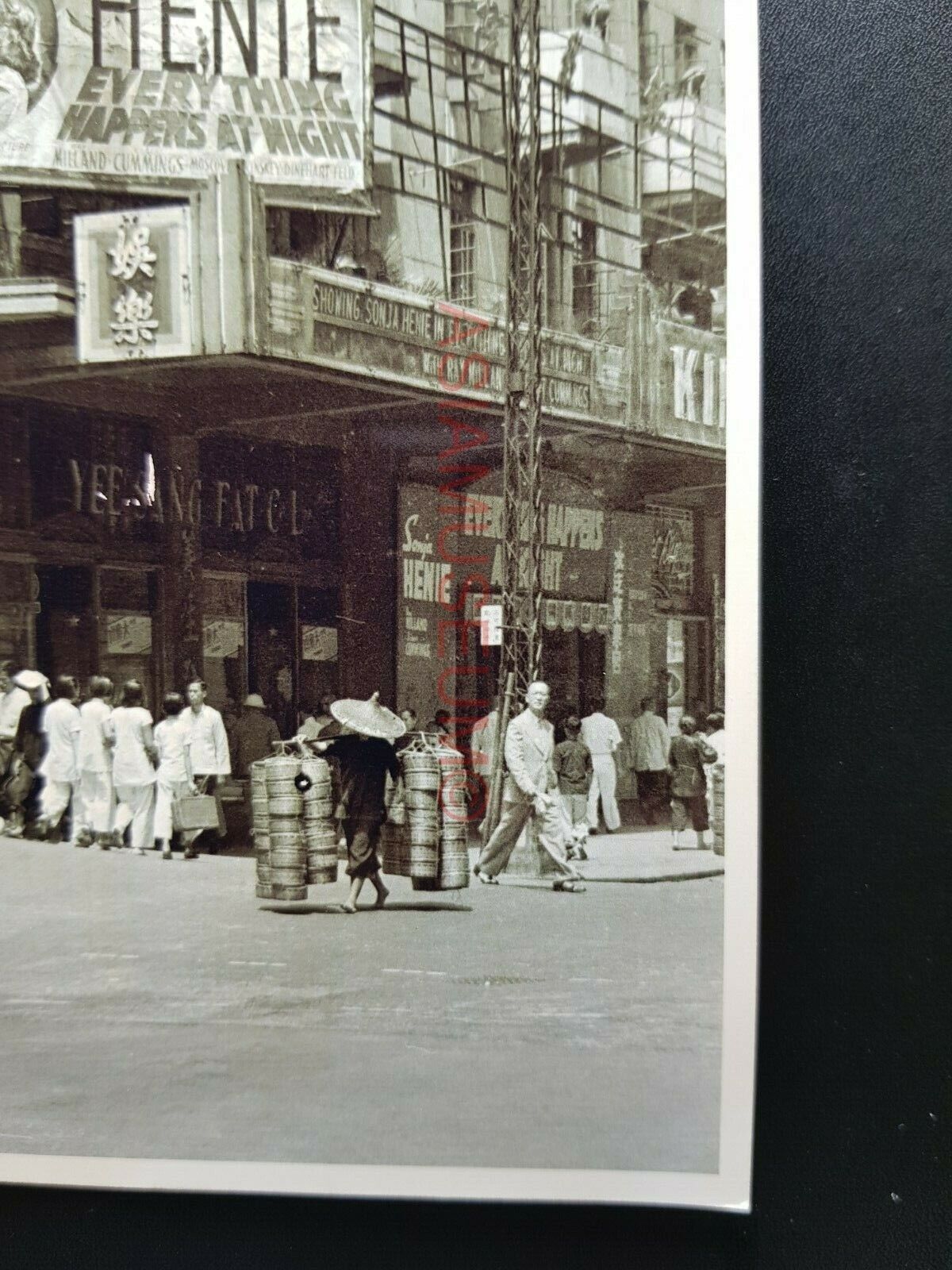 King's Cinema Wyndham Street Central Vintage B&W Hong Kong Photo Postcard RPPC