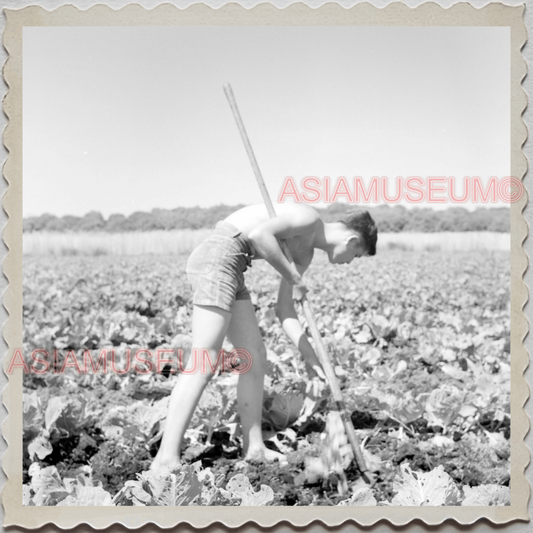 50s POLK COUNTY LAKELAND BARTOW FLORIDA BOYS GARDENING VINTAGE USA Photo 10306