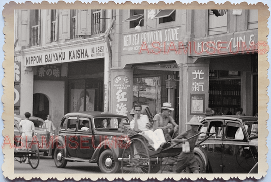 40s Street Scene Rickshaw Japanese Store Shop Car Vintage Singapore Photo 17668