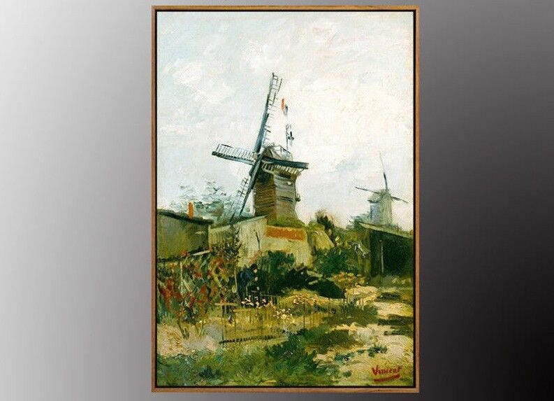 VAN GOGH Le Moulin de Blute-Fin Oil Painting Art Print 50x70cm WITH Gold FRAMED