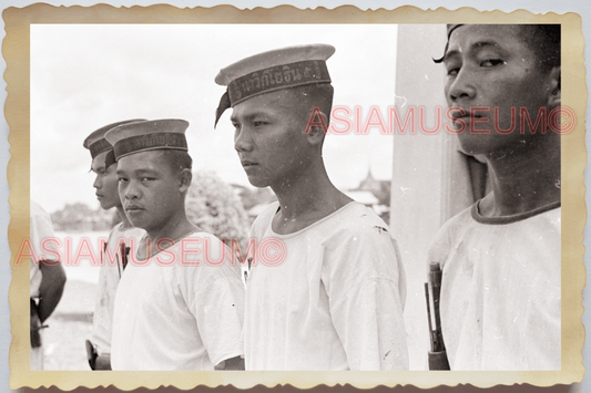 50s THAILAND BANGKOK ROYAL NAVY SAILOR NAVAL WARSHIP PORT  Vintage Photo 29680