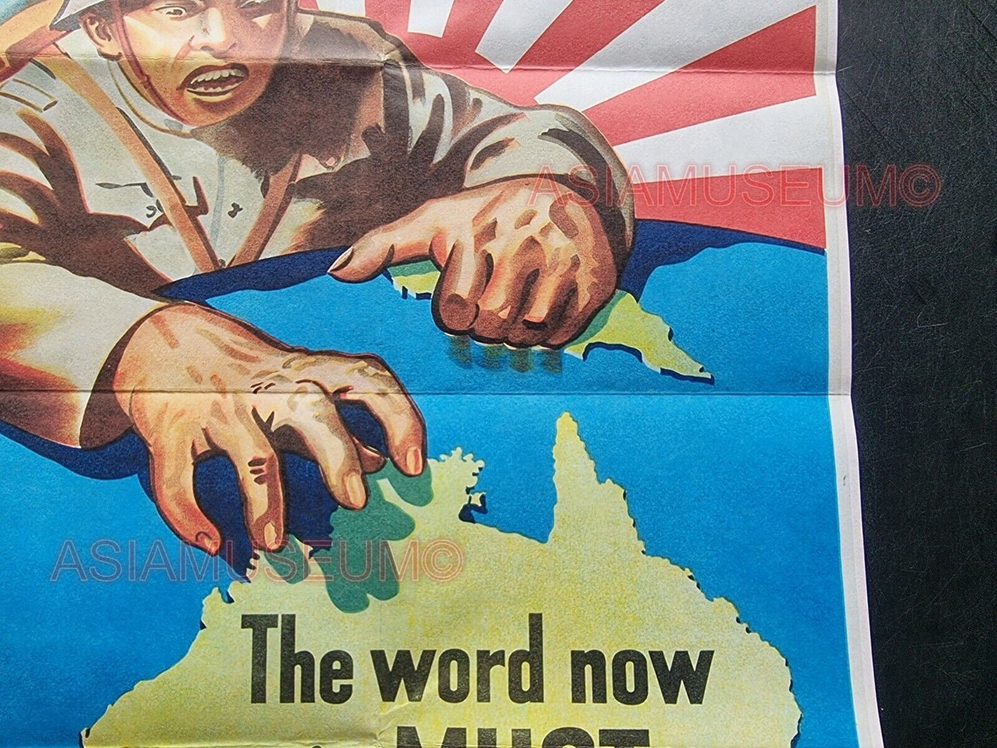 1944 WW2 USA AMERICA AUSTRALIA PACIFIC JAPAN WAR MAP ARMY ASIA PROPAGANDA POSTER