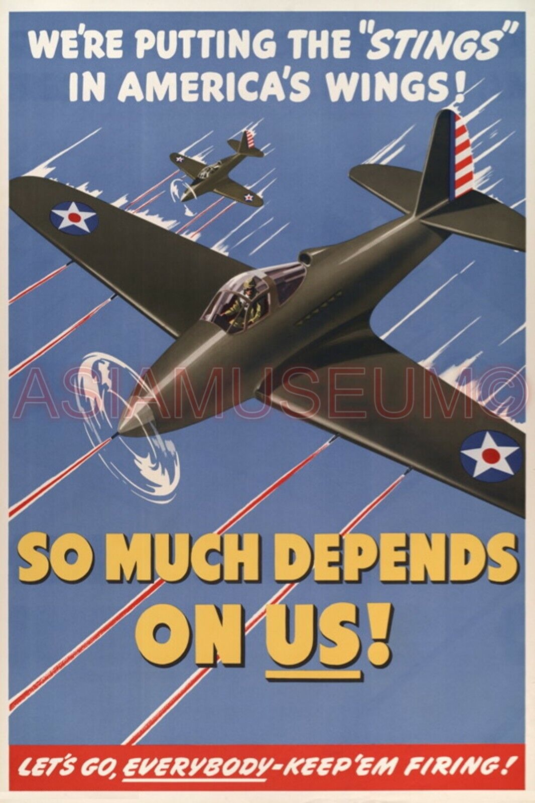 1943 WW2 USA AMERICA AIRCRAFT AIR FORCE FIGHTER PILOT BOMBER PROPAGANDA Postcard